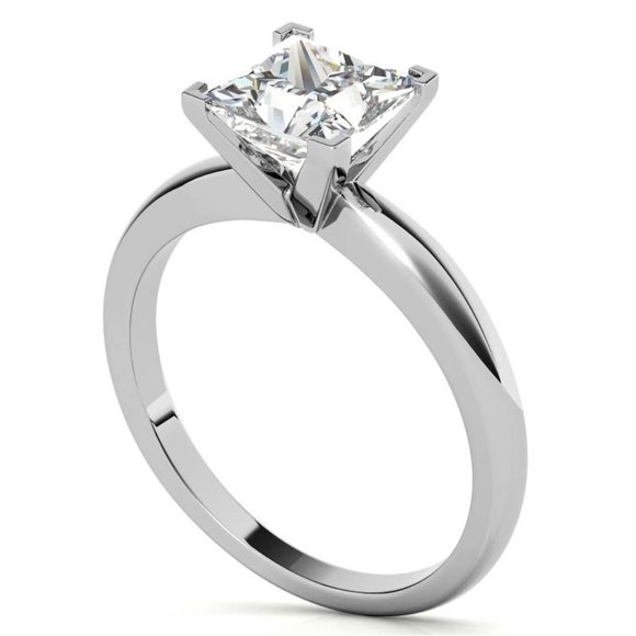 2ct D Colorless Princess Cut Moissanite Ring V Prong Solitaire Size 6 Size 11 - Picture 3 of 8